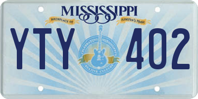 MS license plate YTY402