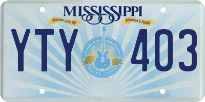 MS license plate YTY403