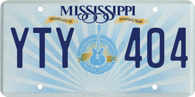 MS license plate YTY404