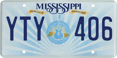 MS license plate YTY406