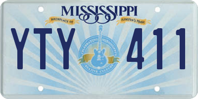 MS license plate YTY411