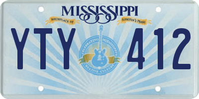 MS license plate YTY412