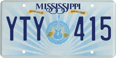MS license plate YTY415