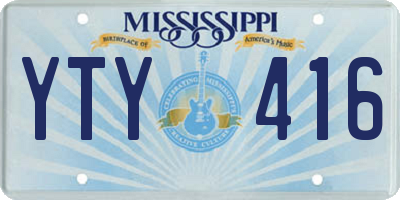 MS license plate YTY416