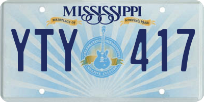 MS license plate YTY417