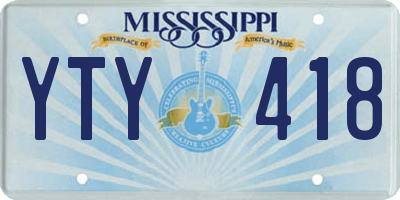 MS license plate YTY418
