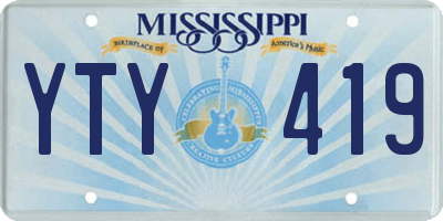 MS license plate YTY419