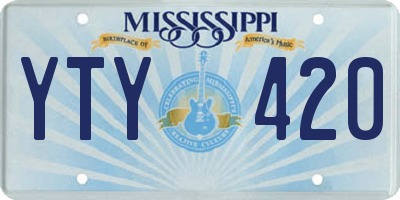 MS license plate YTY420
