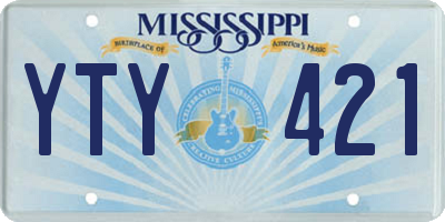 MS license plate YTY421