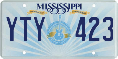 MS license plate YTY423