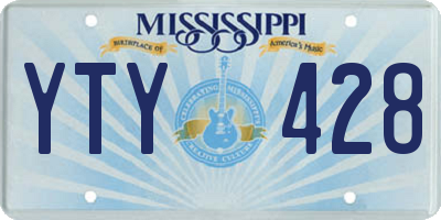 MS license plate YTY428