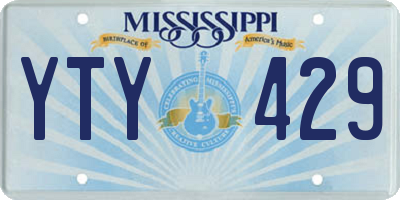 MS license plate YTY429