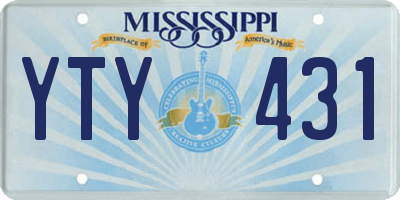 MS license plate YTY431