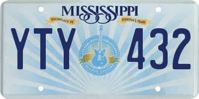 MS license plate YTY432