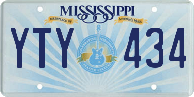 MS license plate YTY434