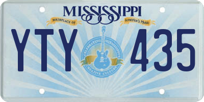 MS license plate YTY435