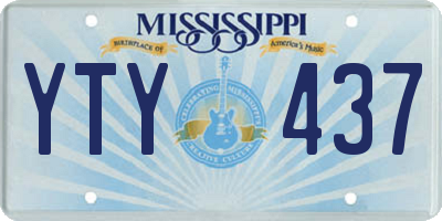 MS license plate YTY437