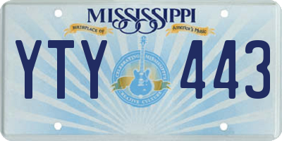 MS license plate YTY443