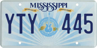 MS license plate YTY445