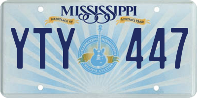 MS license plate YTY447