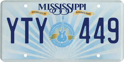 MS license plate YTY449
