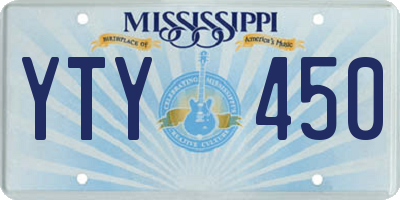 MS license plate YTY450