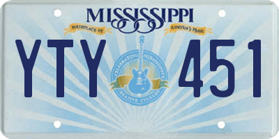 MS license plate YTY451