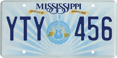 MS license plate YTY456