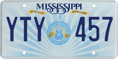 MS license plate YTY457