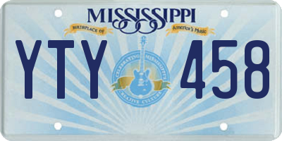 MS license plate YTY458