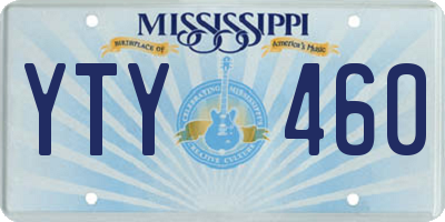 MS license plate YTY460