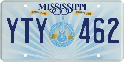 MS license plate YTY462