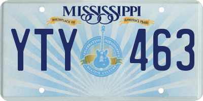 MS license plate YTY463