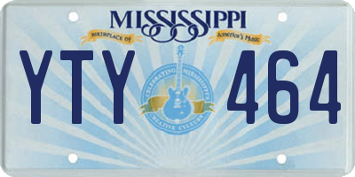 MS license plate YTY464