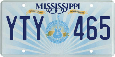 MS license plate YTY465