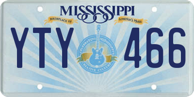 MS license plate YTY466