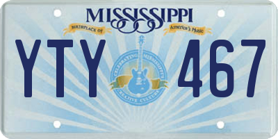 MS license plate YTY467