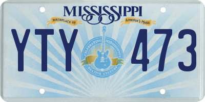 MS license plate YTY473