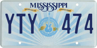 MS license plate YTY474
