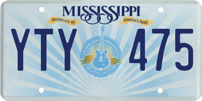 MS license plate YTY475