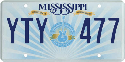 MS license plate YTY477