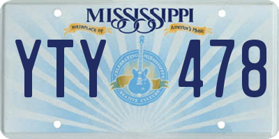 MS license plate YTY478