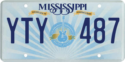 MS license plate YTY487