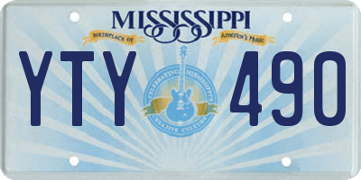MS license plate YTY490