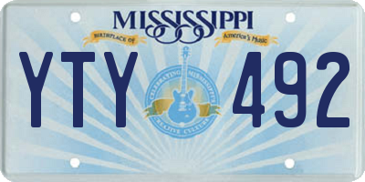 MS license plate YTY492