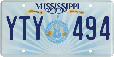 MS license plate YTY494
