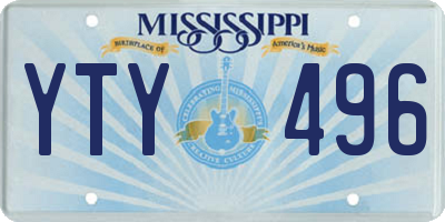 MS license plate YTY496