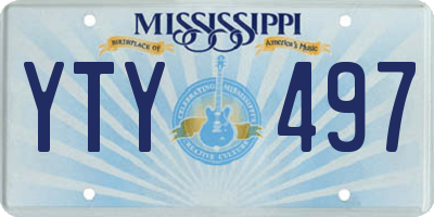 MS license plate YTY497