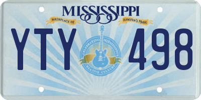 MS license plate YTY498