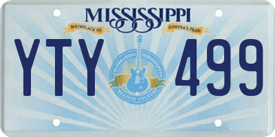 MS license plate YTY499